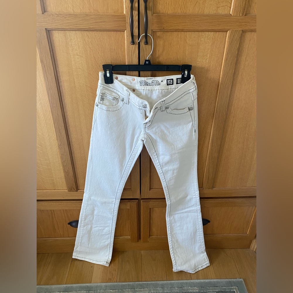 Miss me white flare jeans, like new